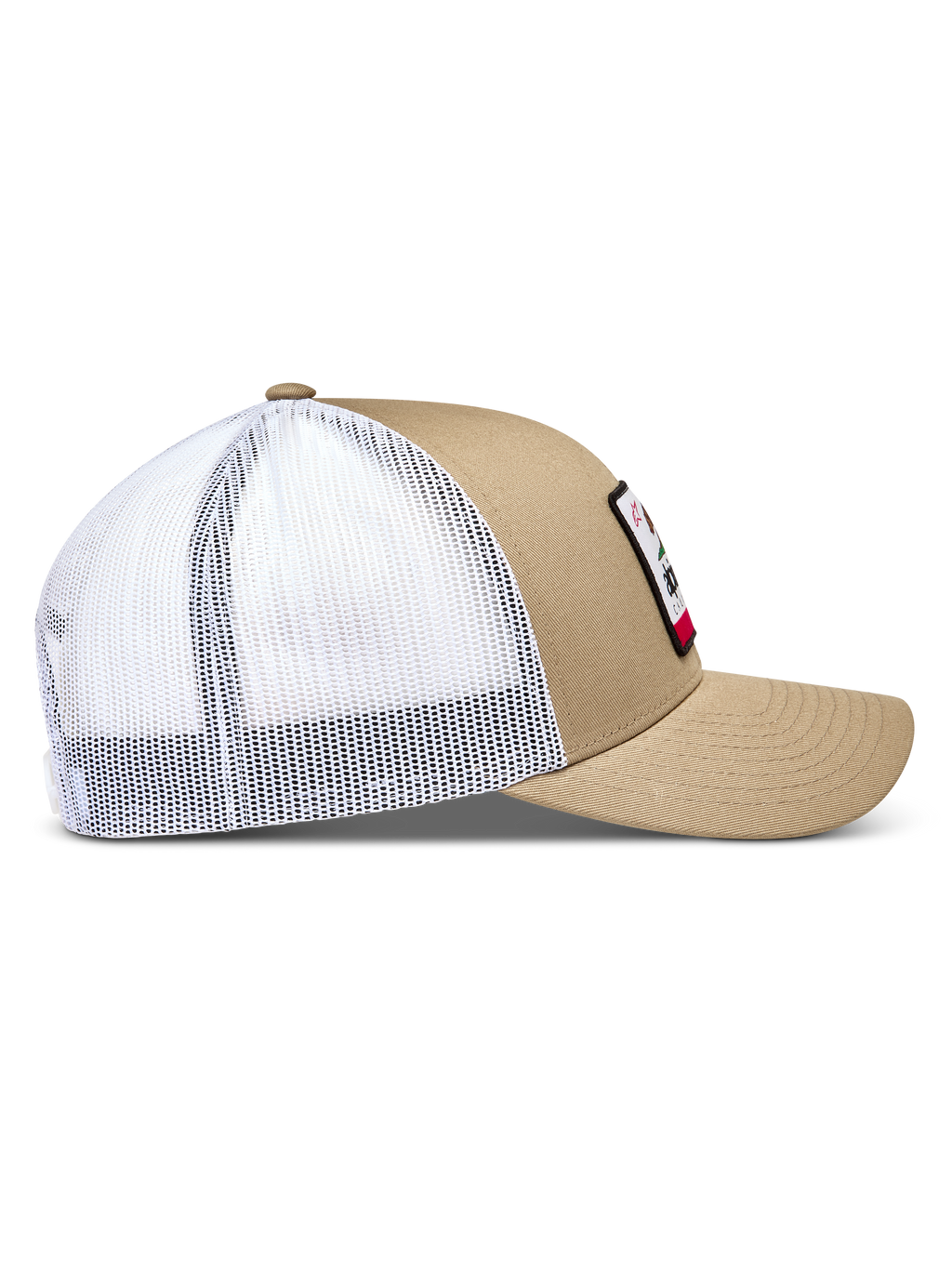 Alpinestars Cali 2.0 Hat, sand and white mesh trucker cap with a curved bill and structured crown for sportswear.