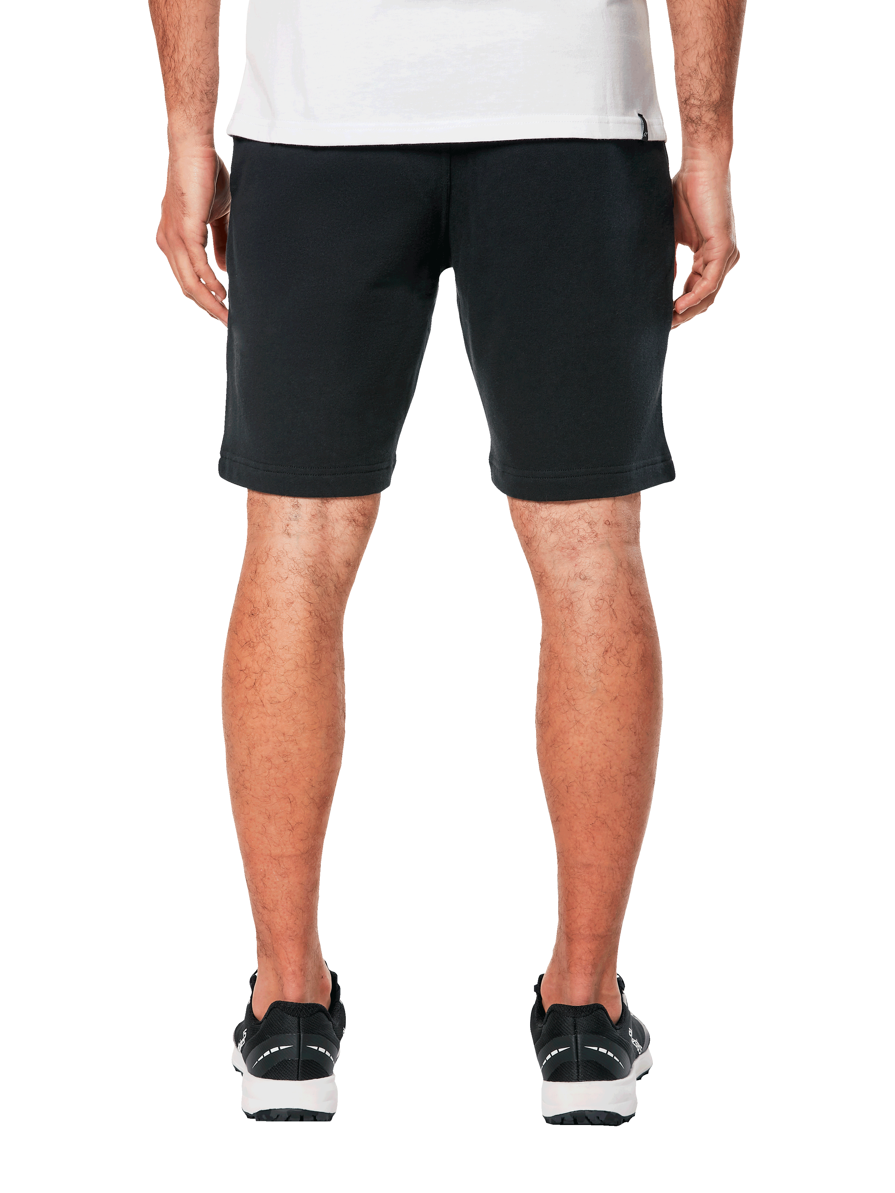 Alpinestars Dunker Short, short de entrenamiento de forro polar para hombre, color negro, vista trasera, diseño deportivo con cintura elástica y bolsillos, ideal para entrenamiento o uso casual