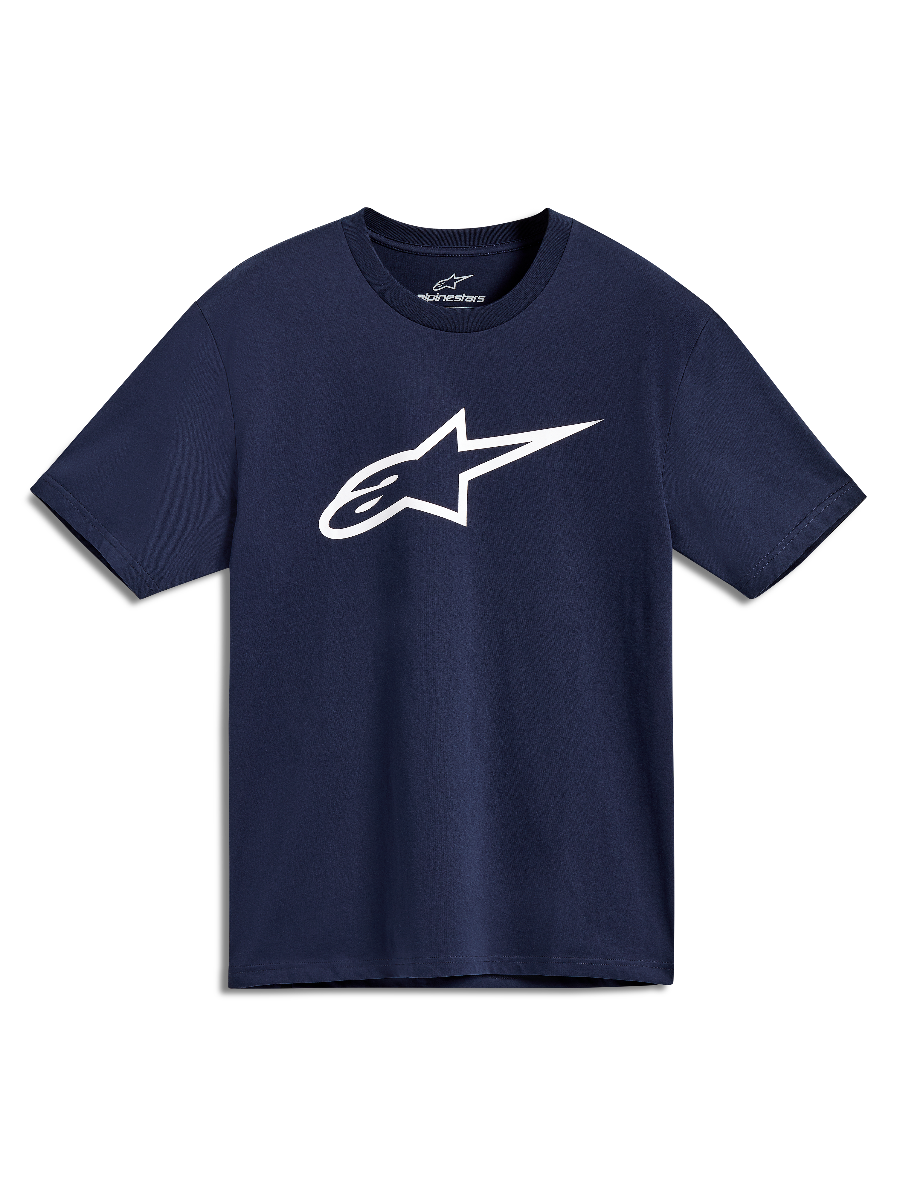Alpinestars Ageless 2.0 CSF Tee, camiseta de mangas cortas azul marino con logo de estrella blanco, ropa deportiva