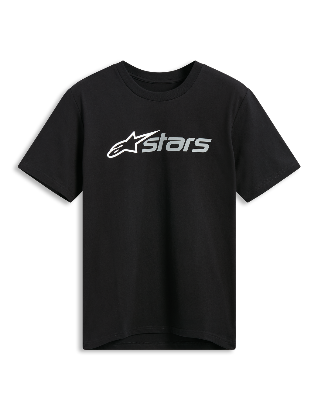 Alpinestars Blaze 2.0 CSF Tee, camiseta de manga corta, negra, gráfico del logotipo frontal en blanco y gris, ropa deportiva casual de motor