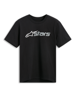 Alpinestars Blaze 2.0 CSF Tee, camiseta de manga corta, negra, gráfico del logotipo frontal en blanco y gris, ropa deportiva casual de motor