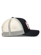 Alpinestars Heritage Patch, gorra de estilo trucker, negra y blanca con malla trasera transpirable, visera curva y parche frontal bordado, ropa deportiva casual