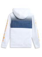 Alpinestars Specter Hoodie, White sportswear pullover fleece with gradation fade print and hood, back view