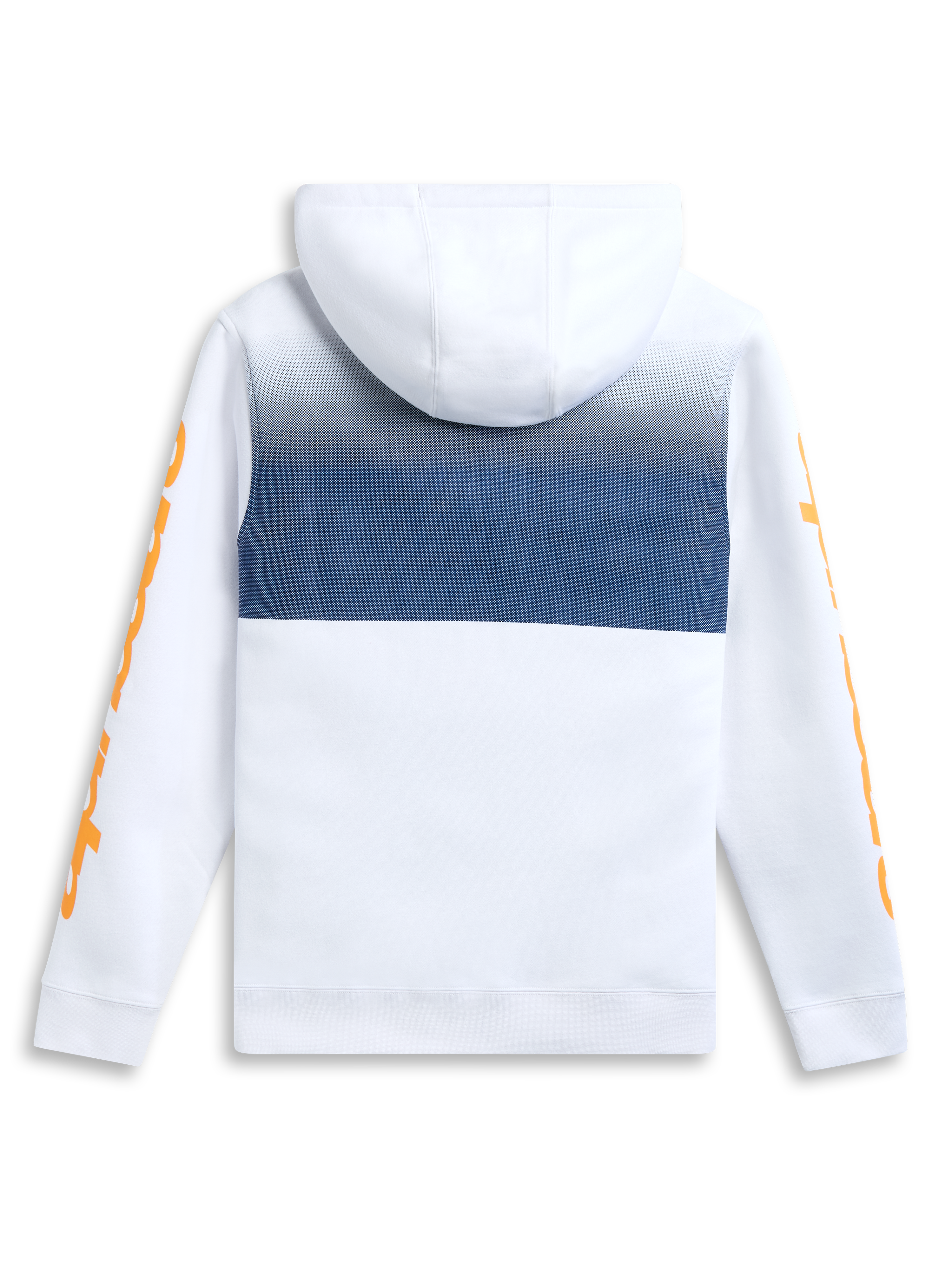 Alpinestars Specter Hoodie, White sportswear pullover fleece with gradation fade print and hood, back view
