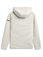 Alpinestars Sudadera Con Capucha Insignia, sudadera deportiva de forro polar en color blanco roto, vista trasera con capucha forrada y detalle de logotipo en la manga
