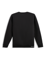 Alpinestars Positive Crew, sudadera deportiva negra, vista trasera que muestra el diseño limpio tipo pullover de mezcla de algodón con dobladillo y puños acanalados