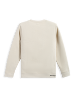 Alpinestars Positive Crew, sudadera de cuello redondo deportiva en color off white, vista trasera que muestra un diseño de jersey de mezcla de algodón limpio con sutil marca