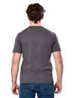 Alpinestars Cereal CSF Tee, Short Sleeve T-Shirt, Charcoal, back view, worn by model with blue jeans, casual motorsport-inspired streetwear