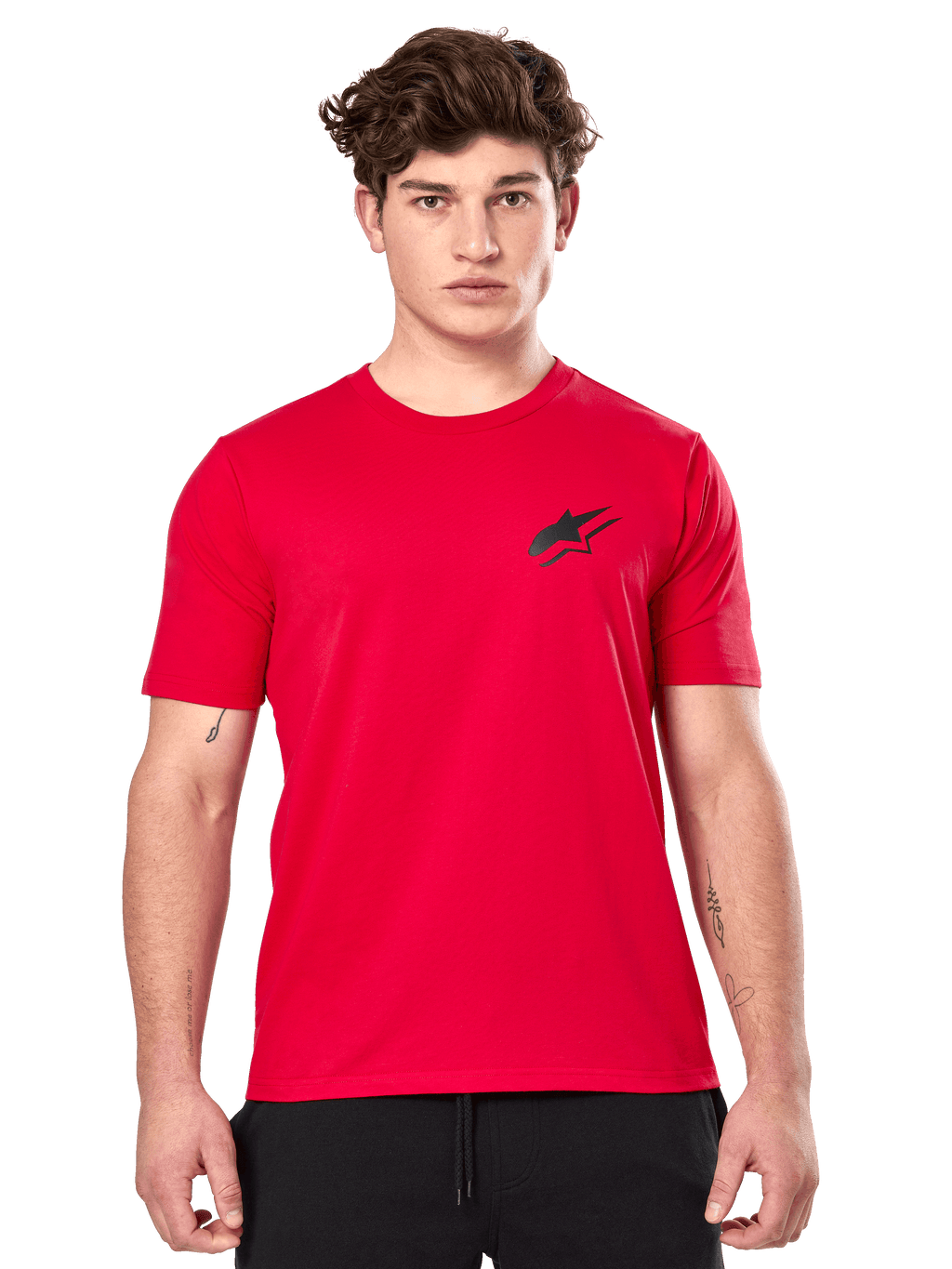 Alpinestars Formulate CSF Tee, camiseta de manga corta para hombre, roja con un pequeño logo Astars negro en el pecho, estilo casual de motorsport
