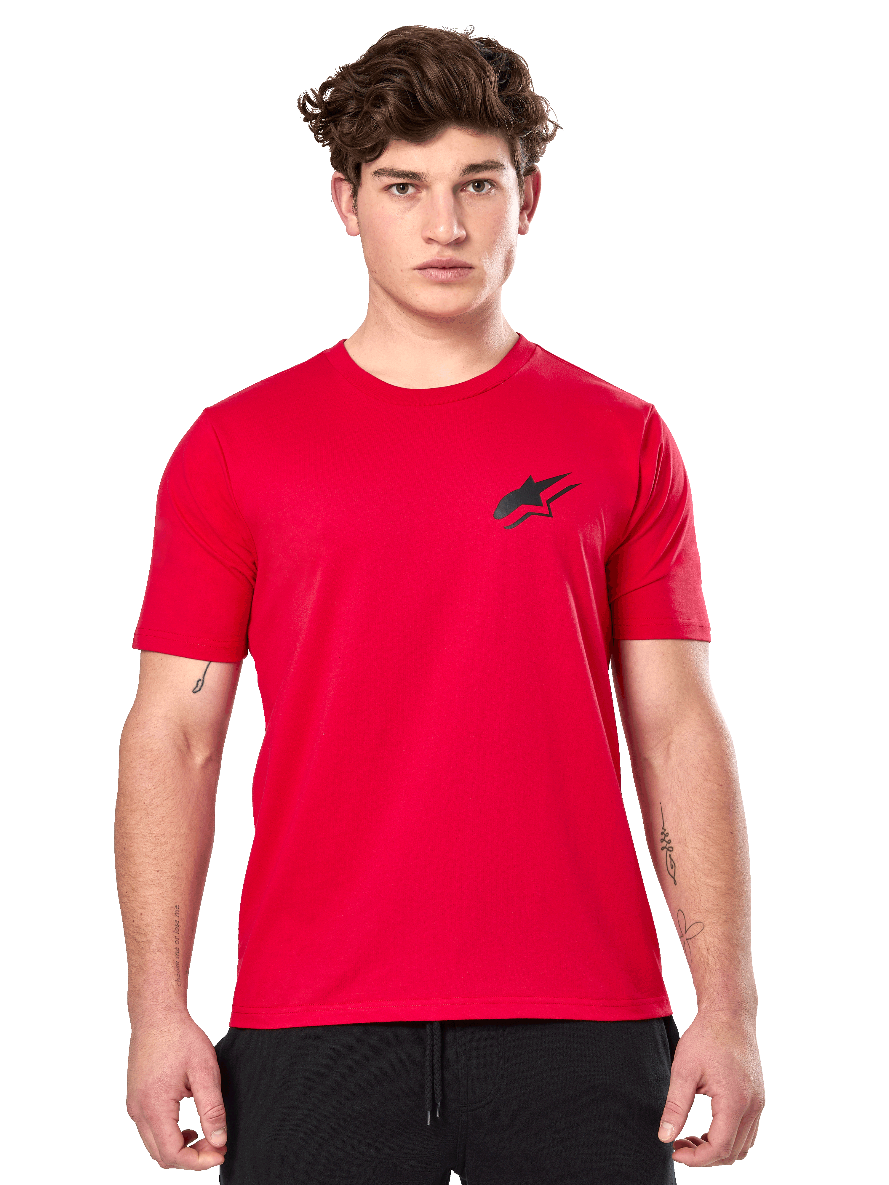 Alpinestars Formulate CSF Tee, camiseta de manga corta para hombre, roja con un pequeño logo Astars negro en el pecho, estilo casual de motorsport