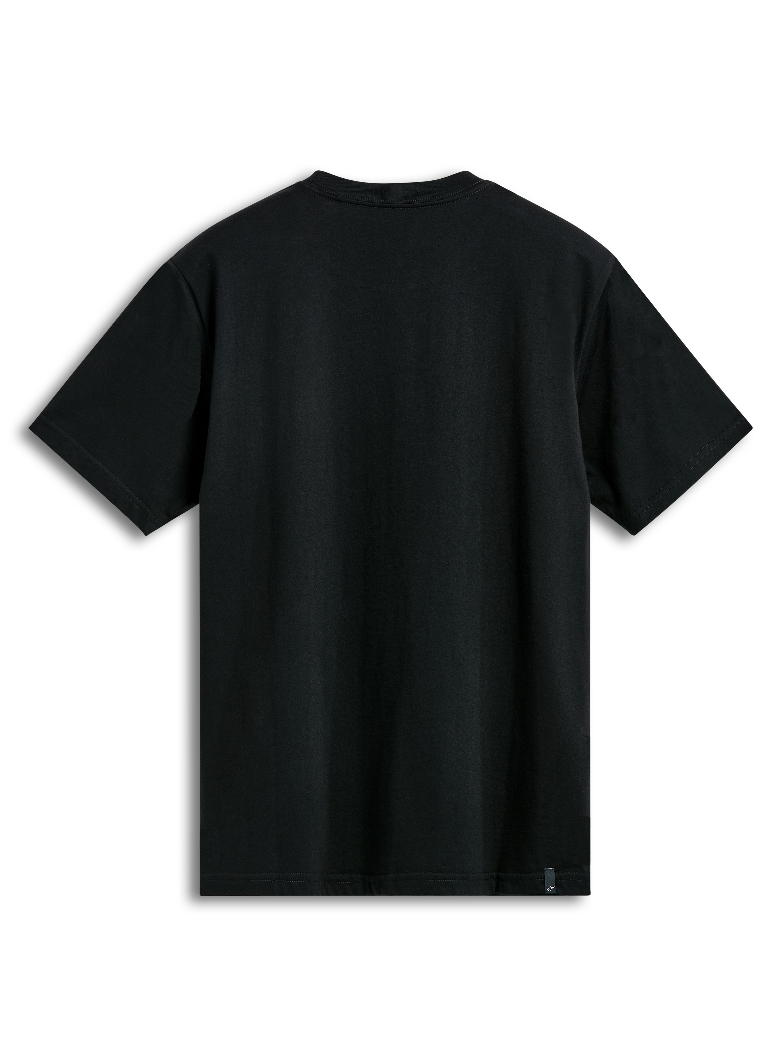 Alpinestars Prevail CSF T-Shirt, camiseta de mangas cortas negra, vista trasera que muestra el tejido negro liso, ropa deportiva