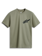 Alpinestars Attrition Performance Tee, camiseta de manga corta, verde claro, logo Astars negro en el pecho, tejido técnico, ropa deportiva de rendimiento sostenible