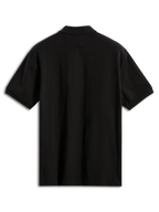 Alpinestars Endeavor Classic Polo, Short Sleeve Polo Shirt, Black, back view, classic pique knit fabric with ribbed collar and sleeve cuffs, casual motorsport sportswear