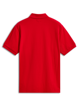 Alpinestars Endeavor Classic Polo, Short Sleeve Pique Polo, Red, Back View, featuring rib collar and sleeve cuffs, classic pique knit texture, casual sportswear