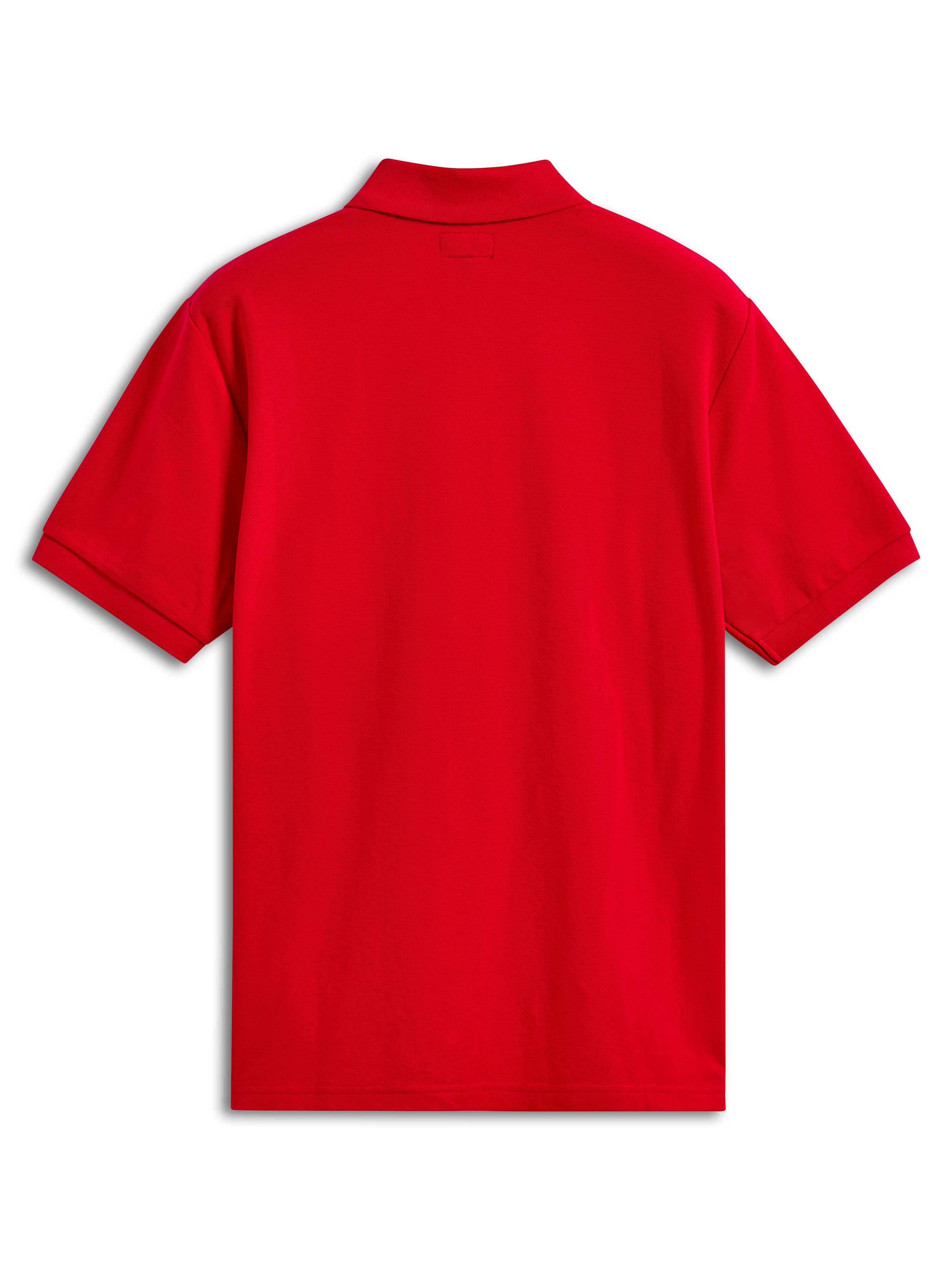 Alpinestars Endeavor Classic Polo, Short Sleeve Pique Polo, Red, Back View, featuring rib collar and sleeve cuffs, classic pique knit texture, casual sportswear