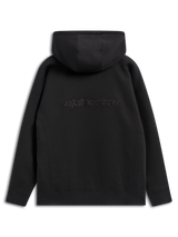 Sudadera Emergent Oversized de Alpinestars, estilo urbano casual negro, vista trasera con el logotipo de Alpinestars bordado, ajuste holgado con diseño de capucha y dobladillo de canalé