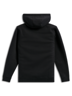 Sudadera con capucha Alpinestars Ellipsoid, negra, vista trasera, forro polar liso, estilo casual urbano, sudadera con capucha con puños y dobladillo de canalé