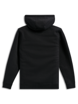 Sudadera con capucha Alpinestars Ellipsoid, negra, vista trasera, forro polar liso, estilo casual urbano, sudadera con capucha con puños y dobladillo de canalé