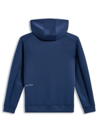 Alpinestars Cypher Hoodie, sudadera de forro polar en azul acero, vista trasera con detalle de logotipo, ropa deportiva