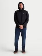 Alpinestars sudadera con capucha Cypher, sudadera de deporte para hombre con cremallera completa, negra, forro polar de triple mezcla con capucha de cuello alto forrada de malla y logotipo Astars blanco en el pecho, ropa deportiva casual