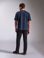 Alpinestars Focused Oversized CSF Tee, Short Sleeve T-Shirt, Navy, back view featuring small white Alpinestars word logo on upper back, relaxed oversized silhouette, casual motorsport-inspired streetwear