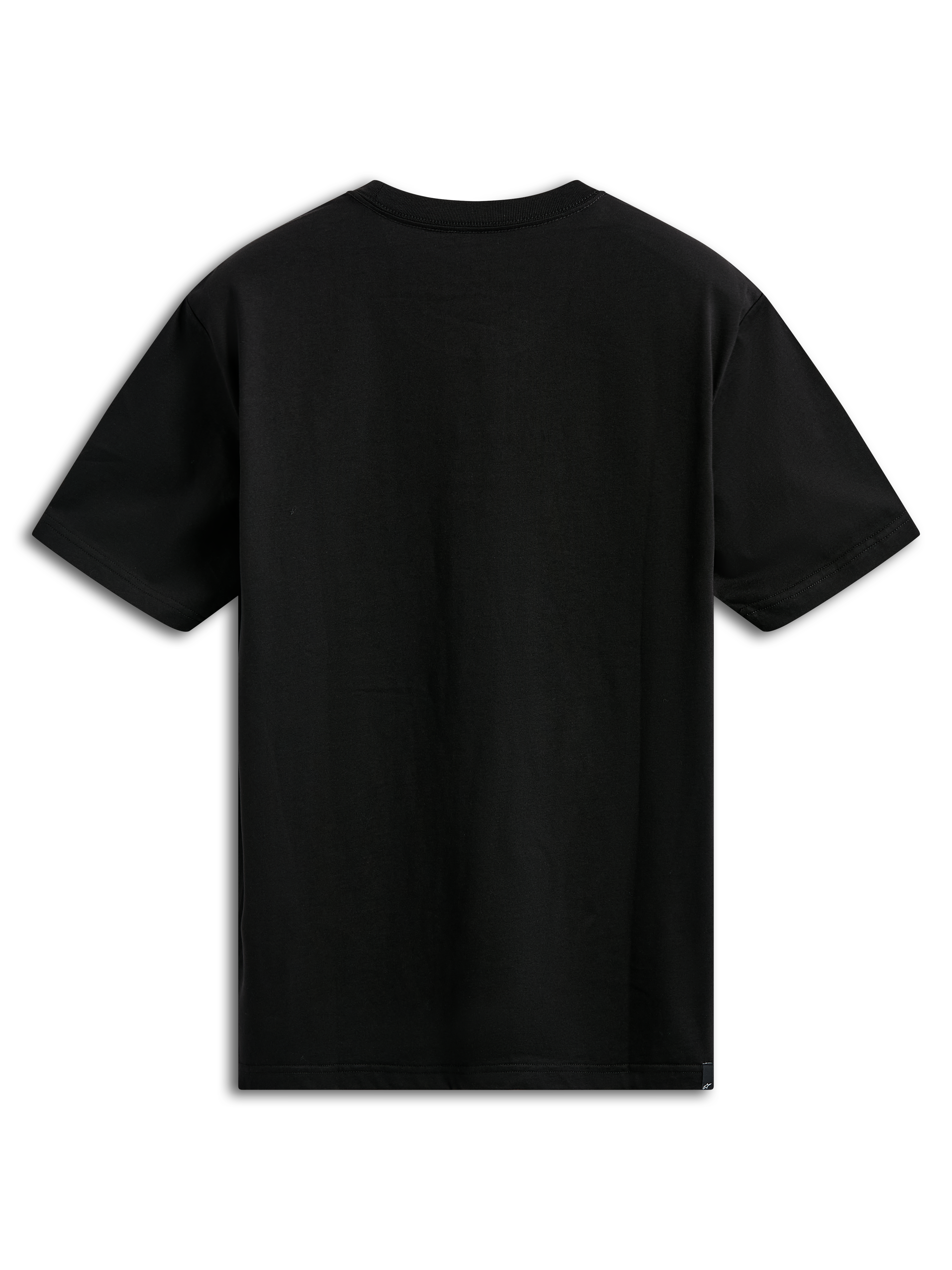 Alpinestars Noka CSF Tee, camiseta de manga corta, negra, vista trasera, color liso, ropa deportiva casual inspirada en el automovilismo