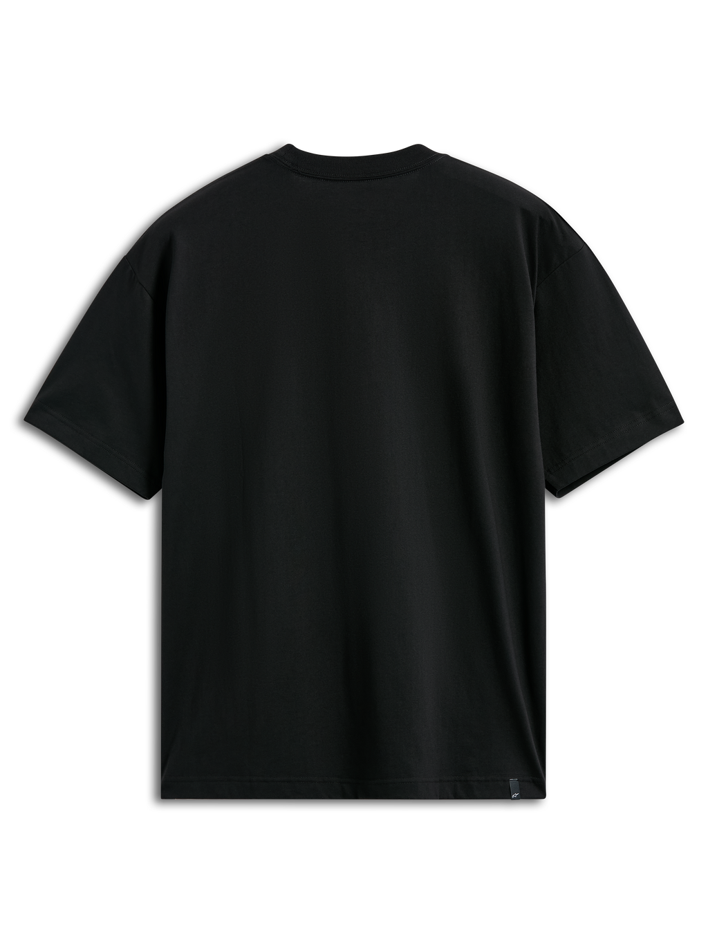 Alpinestars Ellipsoid CSF Tee, Short Sleeve T-Shirt, Black, Back View, Plain design with small logo tag at the hem, Casual Motorsport Streetwear