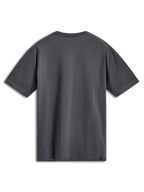 Alpinestars Ellipsoid CSF Tee, camiseta de manga corta, gris carbón, vista trasera, diseño liso con pequeña etiqueta de logo negra en el dobladillo, ropa deportiva casual