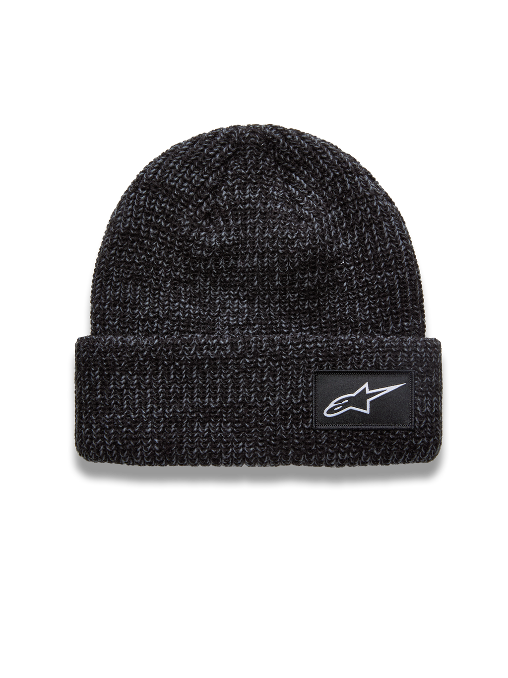 Alpinestars Unload Rib Cuff Gorro, gorro de punto deportivo en gris carbón melange con parche del logotipo Astar blanco