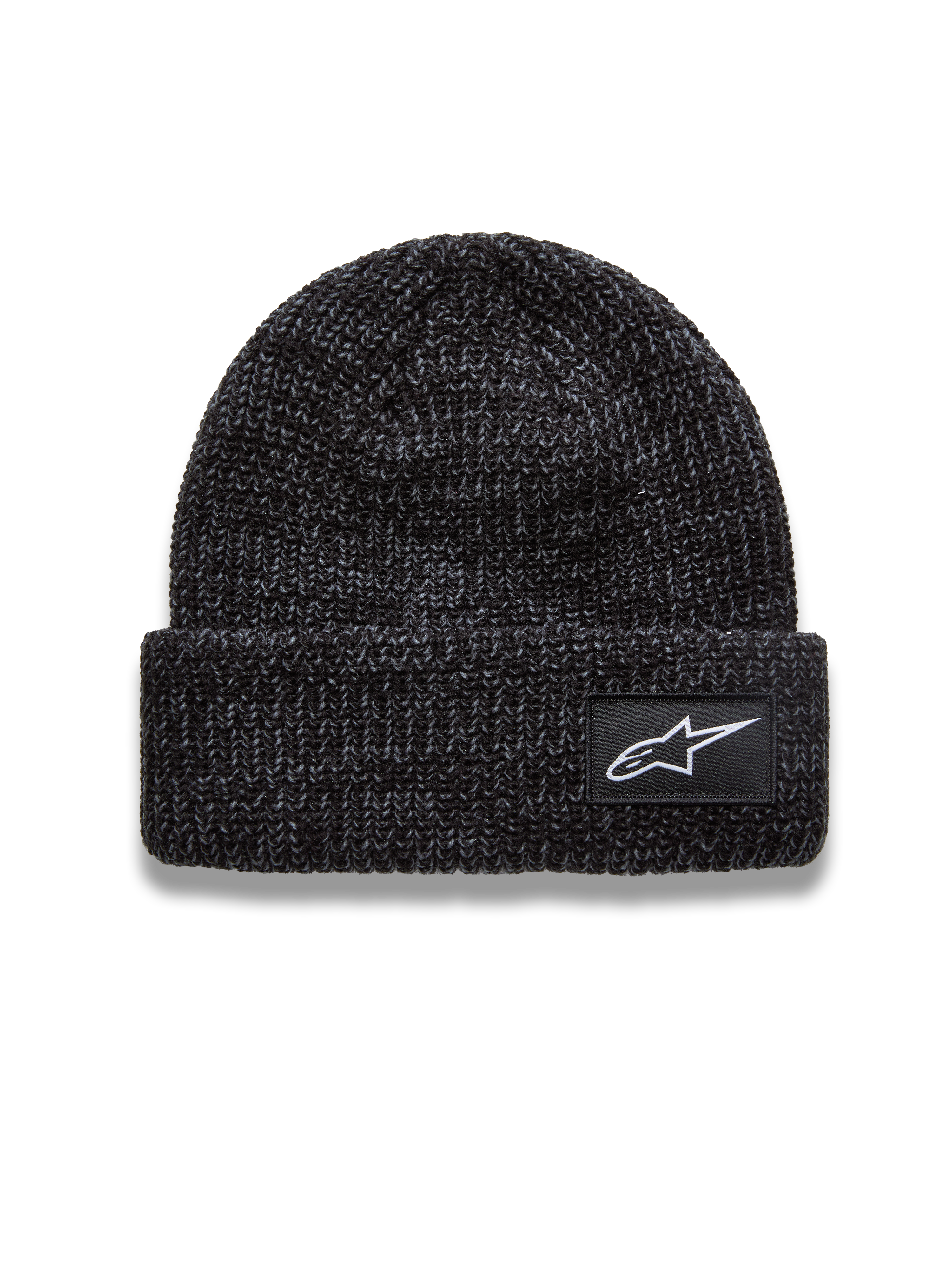 Alpinestars Unload Rib Cuff Gorro, gorro de punto deportivo en gris carbón melange con parche del logotipo Astar blanco