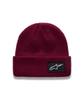 Alpinestars Unload Rib Cuff Gorro, gorro de color rojo baya con construcción de punto de jersey, parche negro con el logotipo de Astars, accesorio casual de estilo deportivo