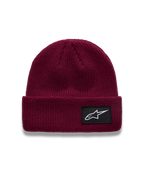 Alpinestars Unload Rib Cuff Gorro, gorro de color rojo baya con construcción de punto de jersey, parche negro con el logotipo de Astars, accesorio casual de estilo deportivo