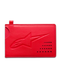 Alpinestars Portador De Tarjetas De Crédito Ageless, tarjetero rojo, cartera compacta de cuero con logotipo Astars en relieve y ranuras para tarjetas