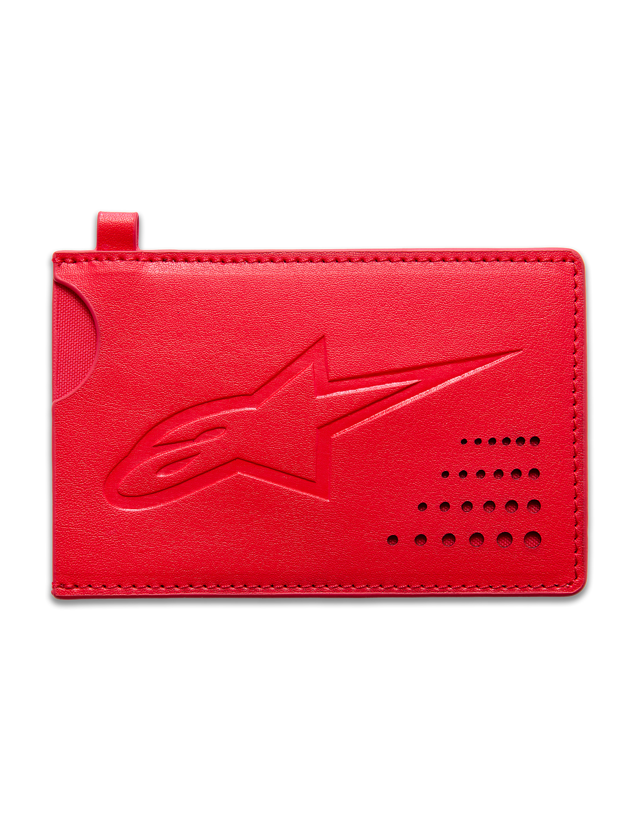 Alpinestars Portador De Tarjetas De Crédito Ageless, tarjetero rojo, cartera compacta de cuero con logotipo Astars en relieve y ranuras para tarjetas