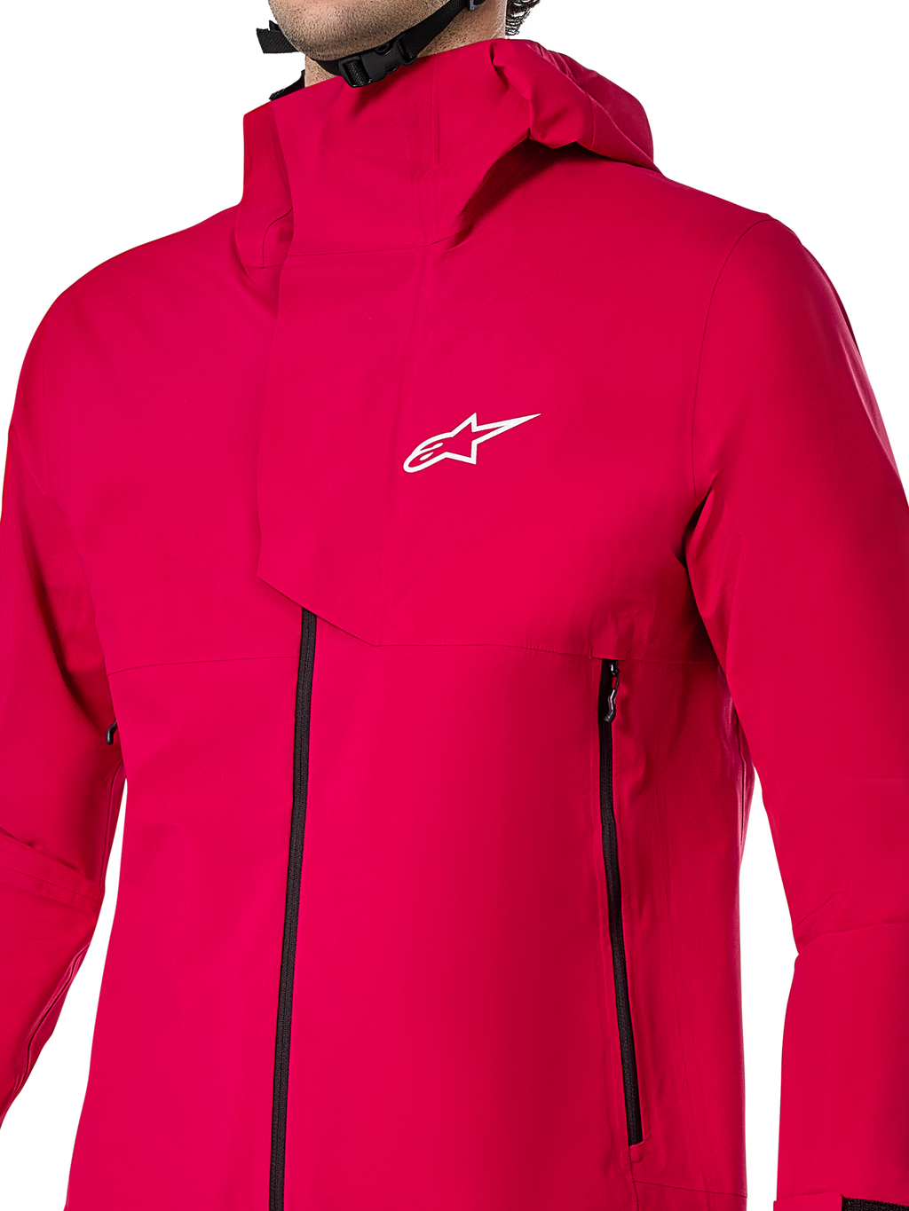 Alpinestars Chaqueta Impermeable A-Dura Elite, chaqueta de lluvia para MTB, Rojo Fluo, construcción técnica de 3 capas de tejido ripstop con capucha sobre el casco y solapa frontal contra tormentas, equipamiento de ciclismo de alto rendimiento para rodar en senderos en cualquier condición climática