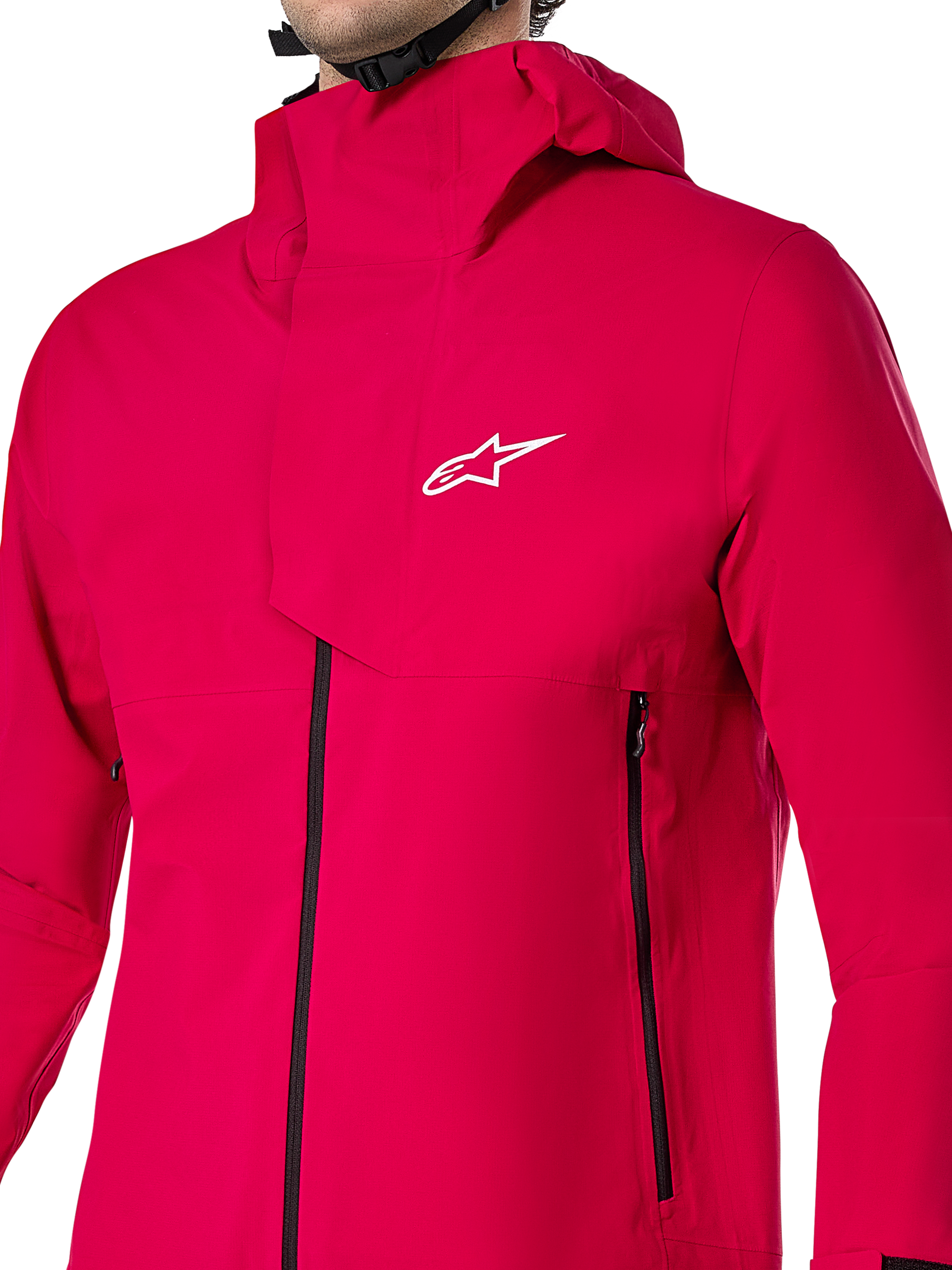 Alpinestars Chaqueta Impermeable A-Dura Elite, chaqueta de lluvia para MTB, Rojo Fluo, construcción técnica de 3 capas de tejido ripstop con capucha sobre el casco y solapa frontal contra tormentas, equipamiento de ciclismo de alto rendimiento para rodar en senderos en cualquier condición climática