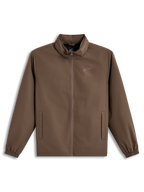 Alpinestars Overhaul Racer, chaqueta deportiva ligera marrón con capucha oculta y logotipo en el pecho