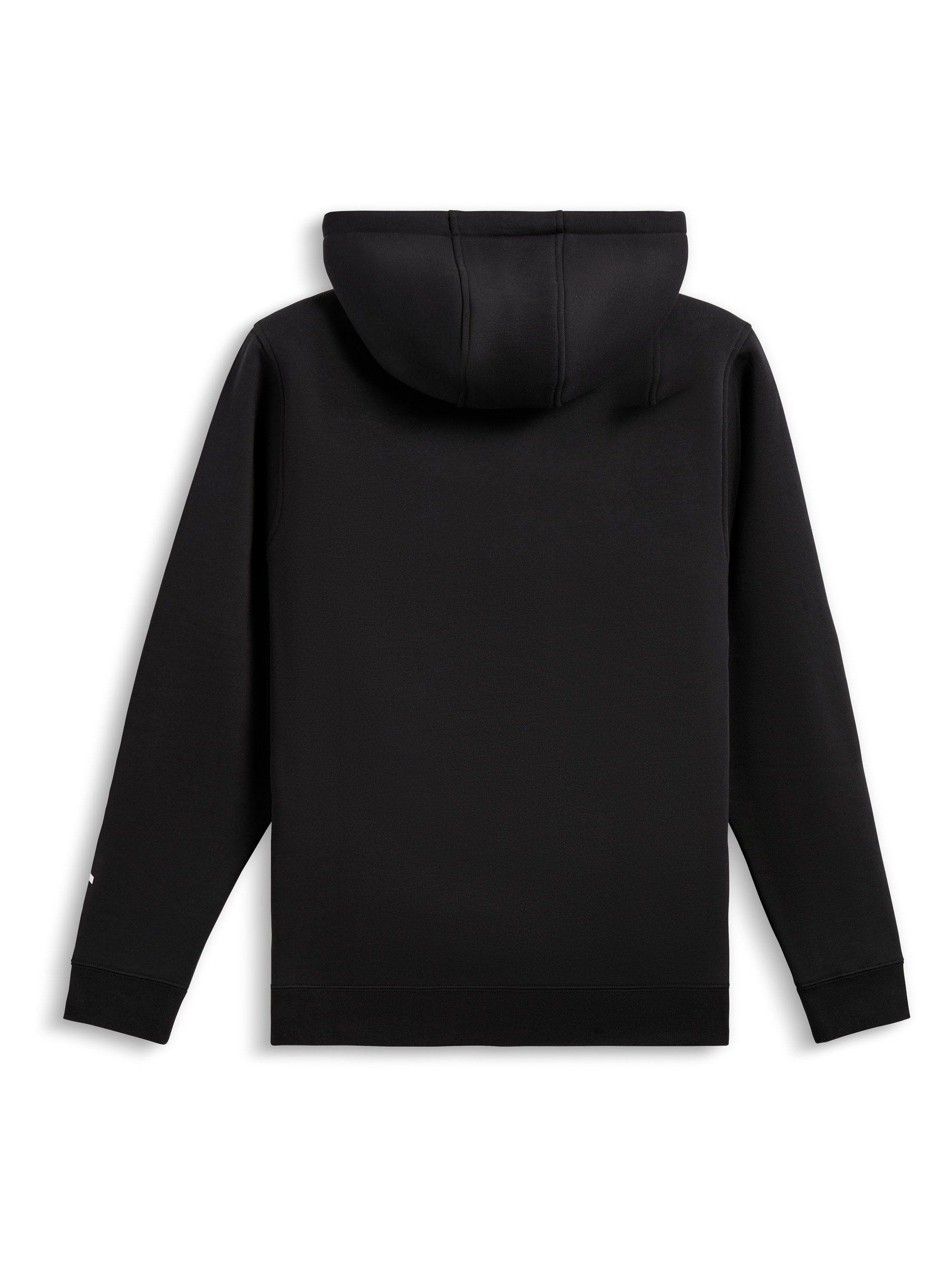 Alpinestars Harken Hoodie, sudadera con capucha de forro polar, negro, vista posterior, con puños y dobladillo de canalé, ropa urbana casual inspirada en el motorsport
