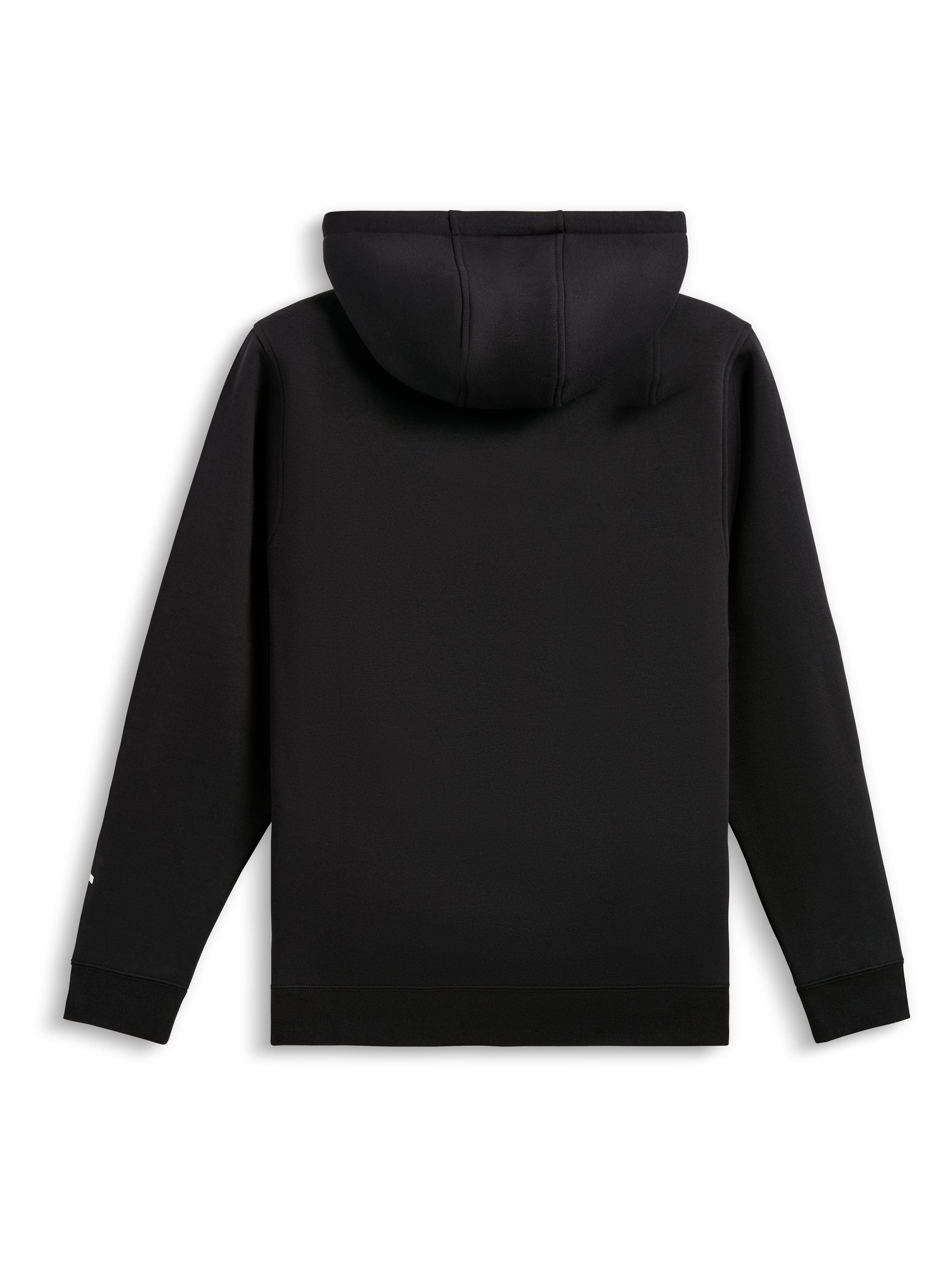 Alpinestars Harken Hoodie, sudadera con capucha de forro polar, negro, vista posterior, con puños y dobladillo de canalé, ropa urbana casual inspirada en el motorsport