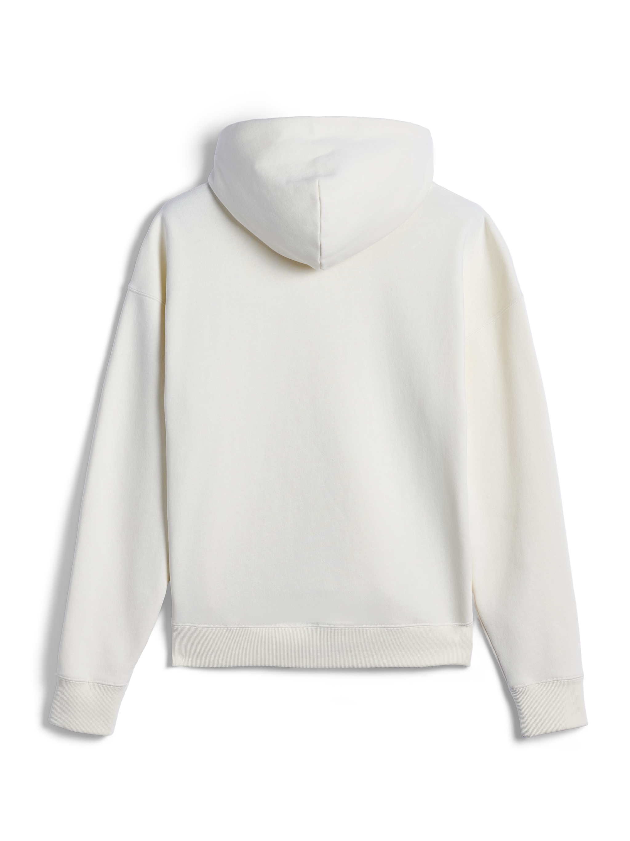 Alpinestars Essentials Ageless Hoodie, vista posterior de sudadera casual con capucha en blanco roto, corte relajado con puños y dobladillo acanalados, estética minimalista y limpia para la comodidad diaria