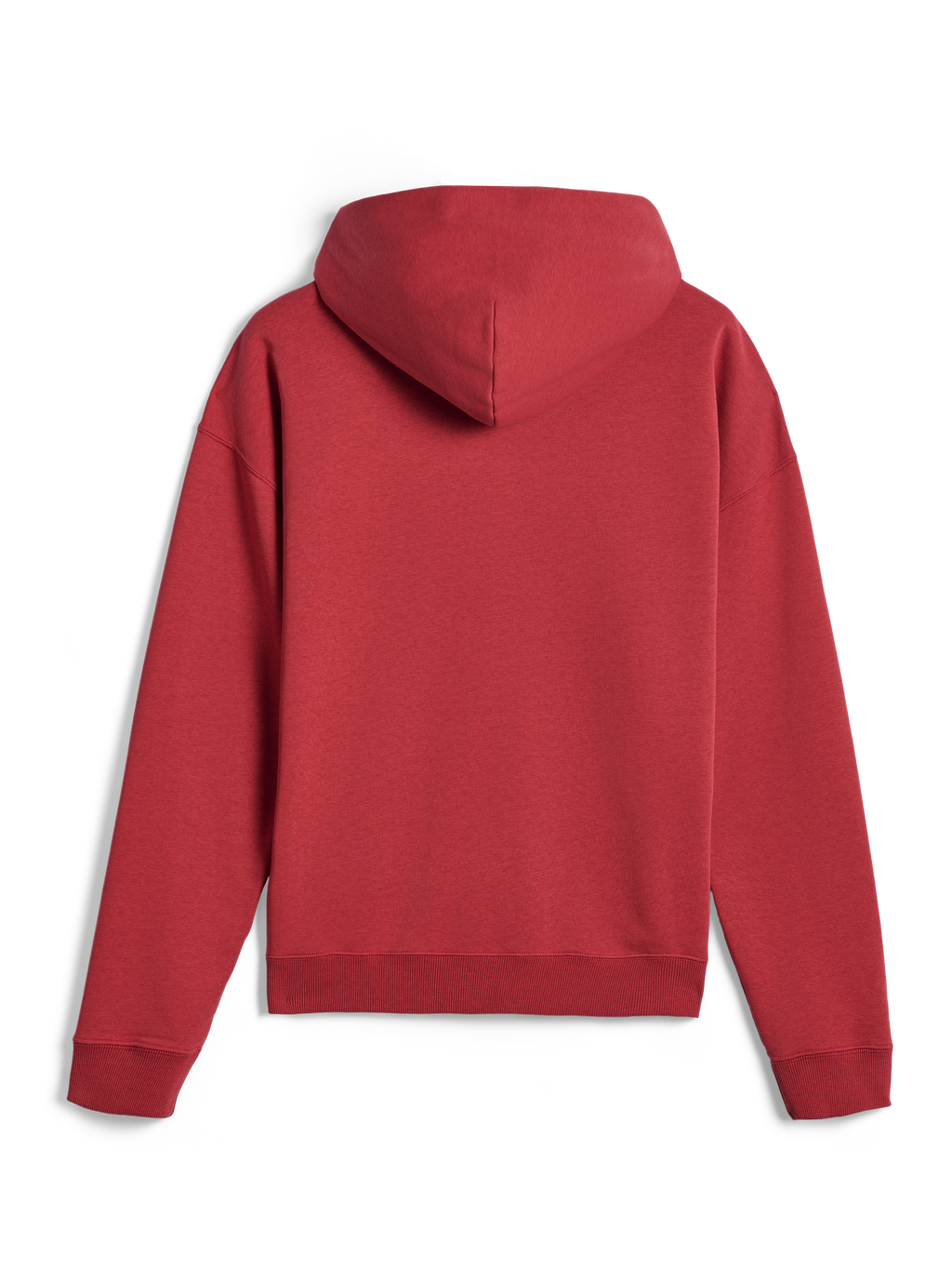 Alpinestars Essentials Ageless Hoodie, vista trasera, rojo ladrillo, ropa deportiva casual, diseño de color sólido con capucha y puños acanalados, acabado de forro polar suave