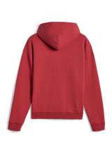 Sudadera con capucha y cremallera Alpinestars Essentials Ageless, vista de espalda, rojo ladrillo, estilo urbano casual, ajuste relajado con puños y dobladillo acanalados, textura de forro polar suave y compacto