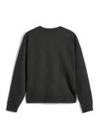 Alpinestars Essentials Ageless Crew, sudadera de cuello redondo, negro, vista posterior que muestra cuello, puños y dobladillo acanalados, forro polar compacto premium, estilo urbano casual