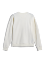 Alpinestars Essentials Ageless Crew, sudadera de cuello redondo, blanco roto, vista posterior que muestra un diseño liso con puños y dobladillo acanalados, ropa urbana informal inspirada en el automovilismo