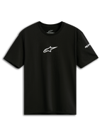 Alpinestars Frontal CSF Tee, camiseta de manga corta, negra, logotipo Astars blanco en el pecho, ropa deportiva casual de alto rendimiento