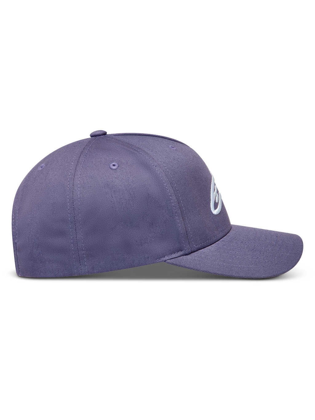 Alpinestars Ageless Snapback Gorro, gorra casual con visera curva y corona estructurada, color morada, logotipo bordado en 3D, tejido de sarga.
