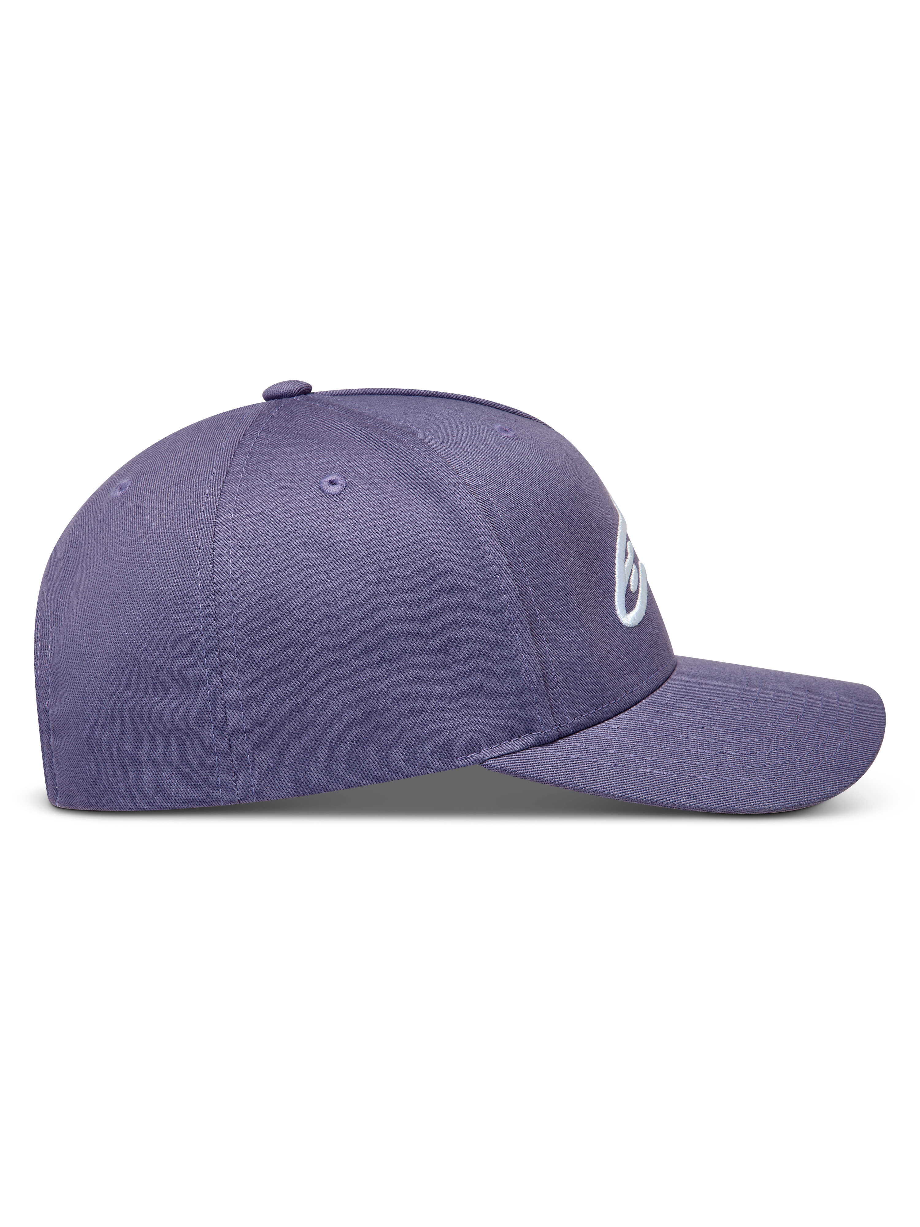 Alpinestars Ageless Snapback Gorro, gorra casual con visera curva y corona estructurada, color morada, logotipo bordado en 3D, tejido de sarga.