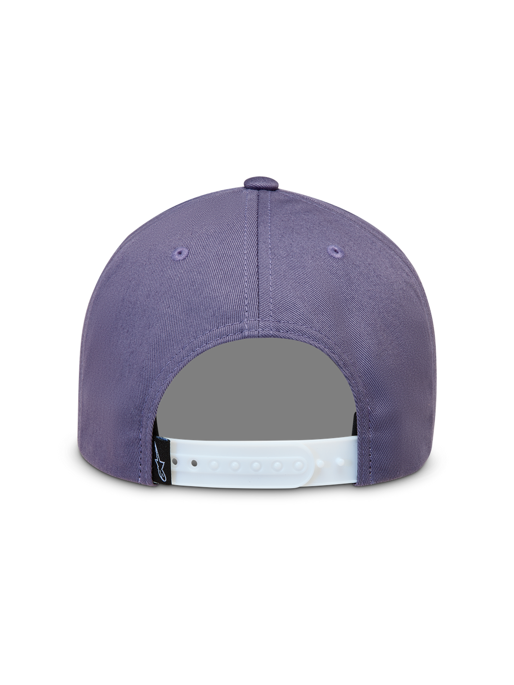 Alpinestars Ageless Snapback, gorra morada con cierre ajustable blanco y etiqueta de logo Astars, vista trasera