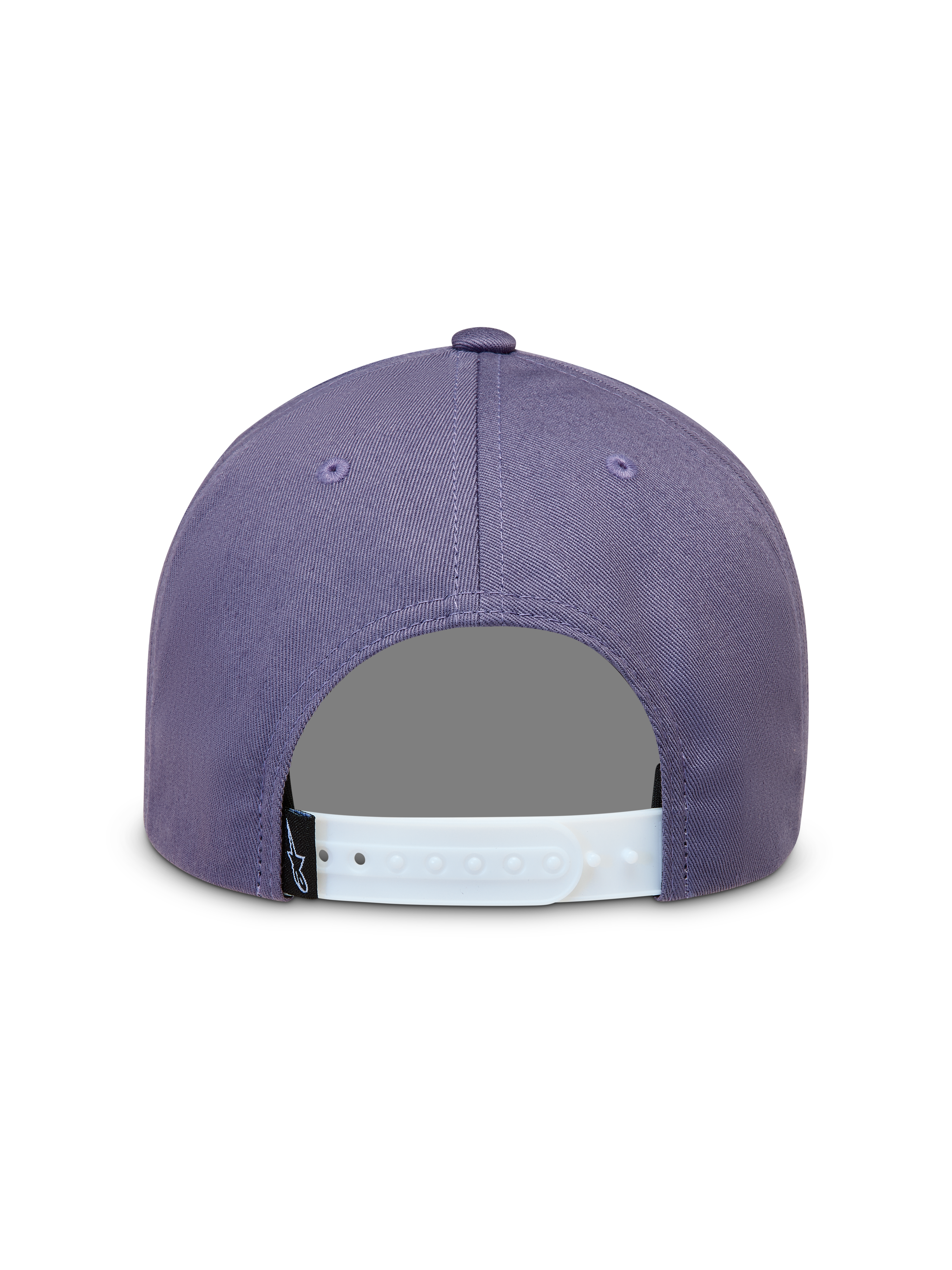 Alpinestars Ageless Snapback, gorra morada con cierre ajustable blanco y etiqueta de logo Astars, vista trasera