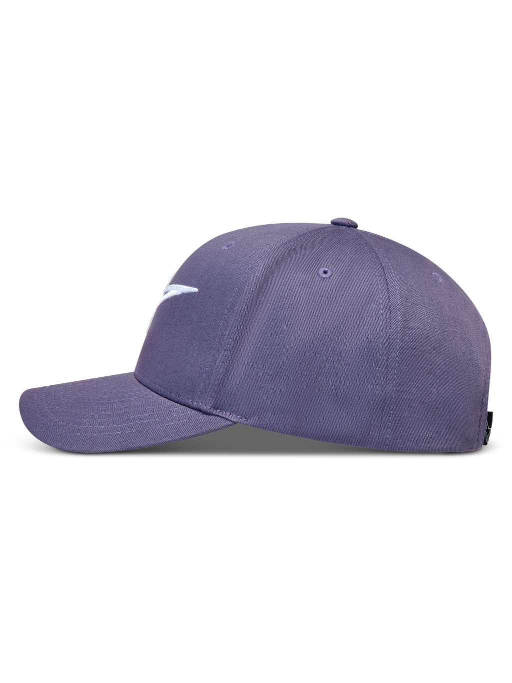 Alpinestars Ageless Snapback, gorra morada de visera curva y corona estructurada en tejido de sarga con logo bordado